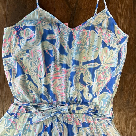 Lilly Pulitzer Deanna Romper in bay blue Into the deep SZ XL - Picture 2 of 5